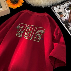 可设48小时发货支持抖音得物来样二开230克重磅美式短袖t恤MT338，男装T恤，电商A486