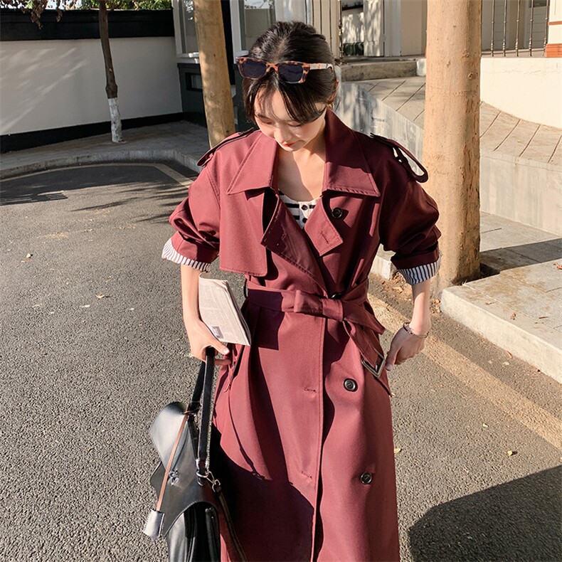 【2025春款现货】经典百搭设计感时尚撞色风衣088-7701p145k198,女装风衣,2C088