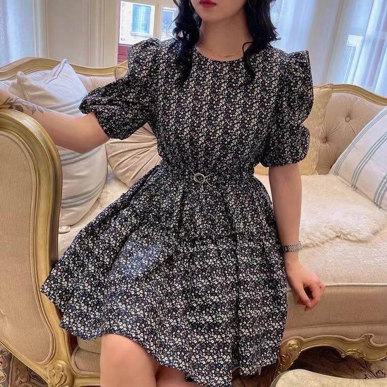 夏季碎花连衣裙 夏季碎花连衣裙 l，女装连衣裙，忻美