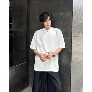 夏季新款cleanfit短袖设计感小众半拉链圆领T恤休闲T5578-P37图片