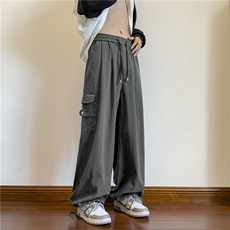 工装裤男美式高街复古潮牌宽松阔腿休闲拖地长裤QK240-P38，男装休闲裤，星座1001-1