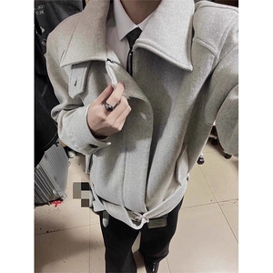 毛呢双层绑带外套JK9926图片