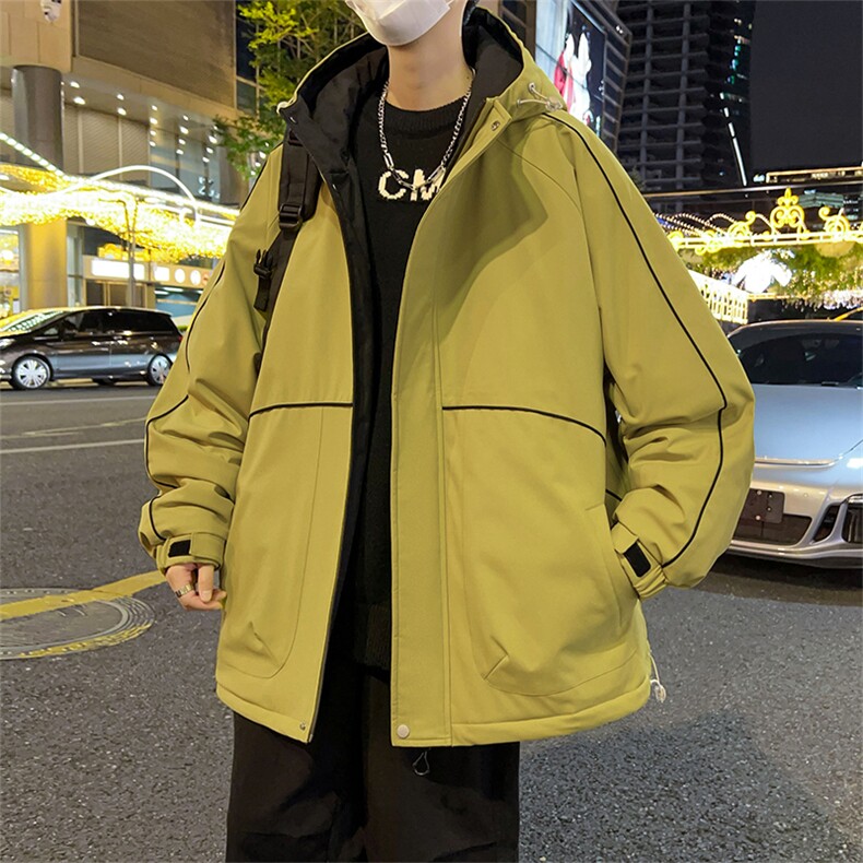 冬季大码L-8XL加绒加厚休闲个性拼连帽棉衣男外套,男装棉衣,星座209