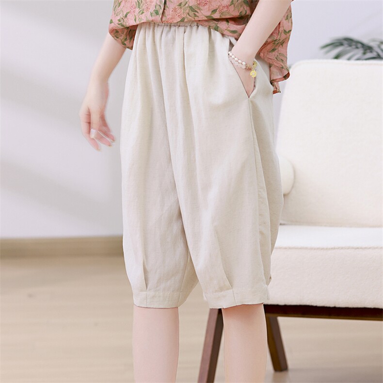 女童休闲裤2025夏季新款儿童时髦百搭萝卜裤宝宝洋气宽松轻薄裤子，女装短裤/热裤，忆绮罗