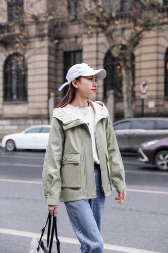 水洗休闲外套，女装，百变诱惑