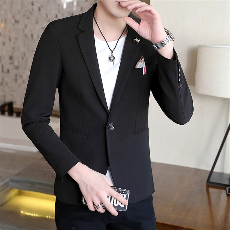 秋季新宽松百搭英伦休闲单西服男韩版潮流西装外套上衣S2008，男装西服，星座509