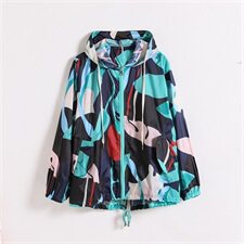 印花防晒衣女短款夏季轻薄款2025夏季新款宽松透气防晒服风衣外套，女装防晒衣，可可小西