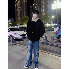 1506-1/JJ591/P109羊羔绒翻领加绒加厚工装棉衣美式复古夹克，男装夹克，星座1506-1