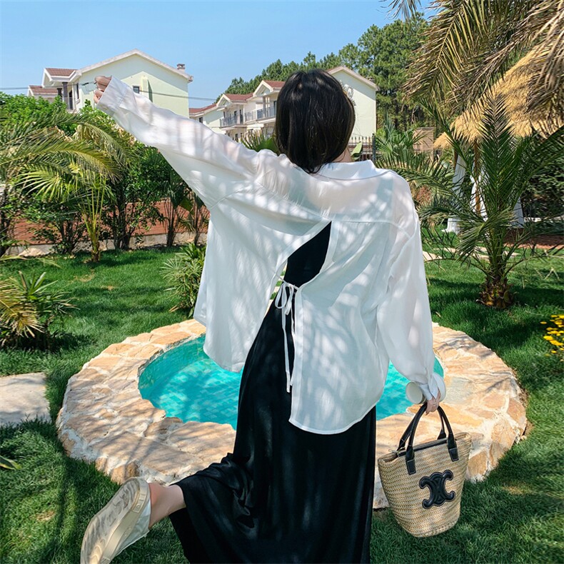 温柔慵懒风白衬衫黑吊带裙两件套女夏显瘦套装223-1353P155K218,女装套装/套裙,莘蕾