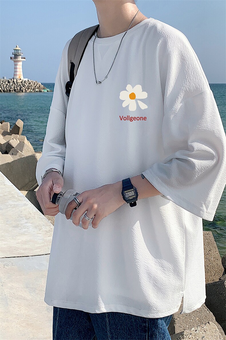 Q11059-P30春夏季七分袖t恤男大码五分袖男短袖中袖,男装T恤,电商A040