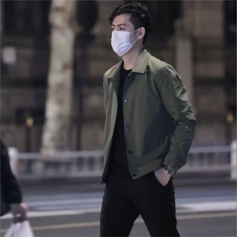 2025秋季新款男士夹克潮流韩版修身帅气时尚百搭休闲纯色翻领上衣,男装夹克,星座506A