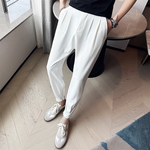 夏季休闲长裤宽松垂感潮流冰丝拉链束脚裤K282A-p58控78图片