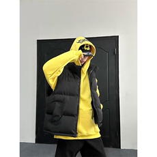 现货5W件冬季三防硬挺boxy短款立领棉衣马夹外套加厚马甲保暖棉服，男装棉衣，电商A486