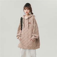 2025连帽立体菱形大码M-5XL花纹卫衣女休闲潮流WY77047P75控，男装卫衣，星座227-7