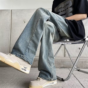 复古水洗牛仔裤男款夏季宽松直筒男装vibe长裤子 NC1072图片