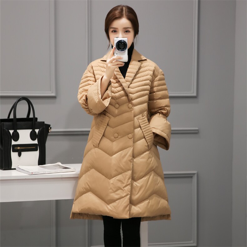 断码特价羽绒服纯色时尚气质长袖中长款韩版百搭简约街头甜美，女装羽绒服，美吧服饰