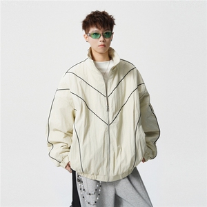 1506-1/MA5081/P86克莱因蓝条纹立领防寒服男棉衣冬装外套大码