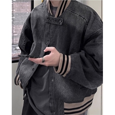 美式复古宽松水洗牛仔外套短款棒球服夹克休闲百搭夹克JK8948，男装工装外套，星座1116A（原606A-3）