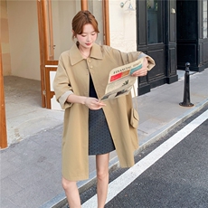 卡其色风衣外套女休闲减龄2025秋新款高级感宽松显瘦高级感大衣女，女装风衣，2C325
