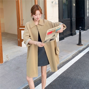 卡其色风衣外套女休闲减龄2025秋新款高级感宽松显瘦高级感大衣女图片