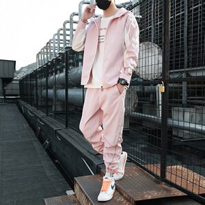 长袖外套卫衣套装男潮流休闲运动连帽两件套图片