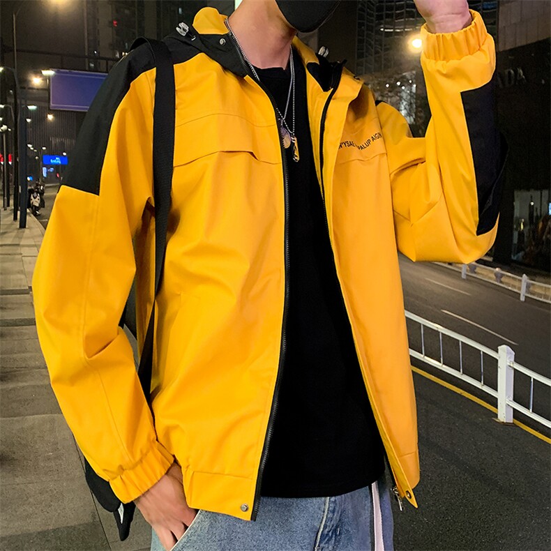 男士秋季连帽外套新款韩版宽松休闲夹克男青年男装茄克潮J,男装夹克,电商B226-2（原B217-2）