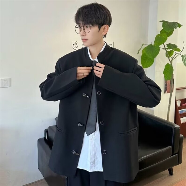 制服男女诘襟校服新中式男装中山装春秋演出服套装立领西装XZ202,男装西服,星座1116A（原606A-3）
