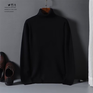 秋冬款男高领纯色毛衣套头针织衫打底线衣加大码M-4XL M66 P30图片