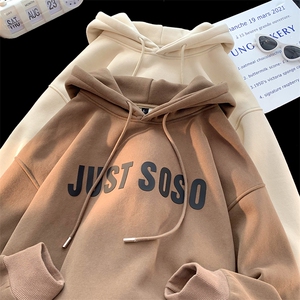 2万现货主推 加绒加厚卫衣男字母冬港风外套416B-WYJ298-P60限78图片