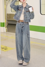 牛仔外套女洋气减龄显瘦春秋装2025新款轻熟风时尚气质两件套套装，女装套装/套裙，潮流依族