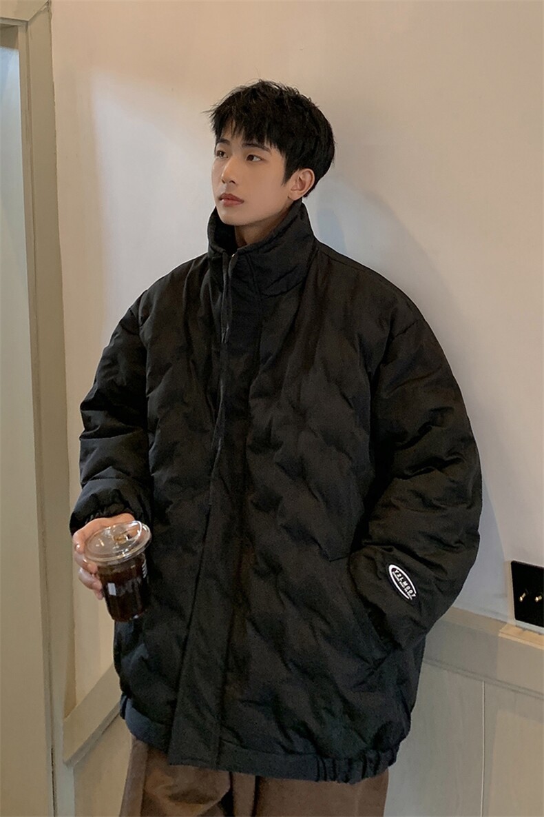 1定制面料棉衣港风半高领大码M-5XL情侣棉服外套男8707P125控168,男装棉衣,星座226-2