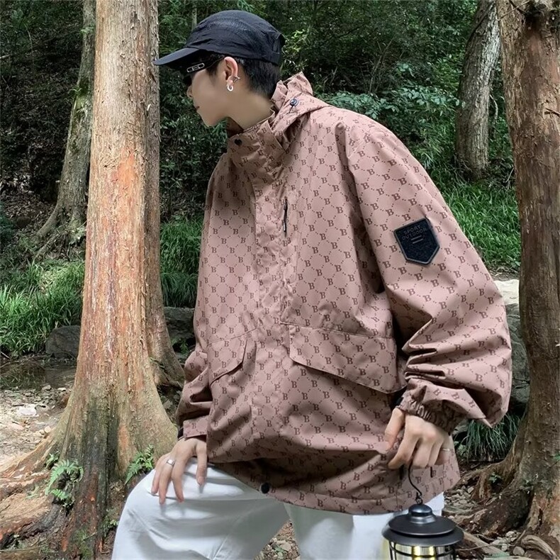 秋季日系机能风多口袋冲锋衣夹克男宽松情侣休闲工装KM74-P58,男装夹克,星座1109-3