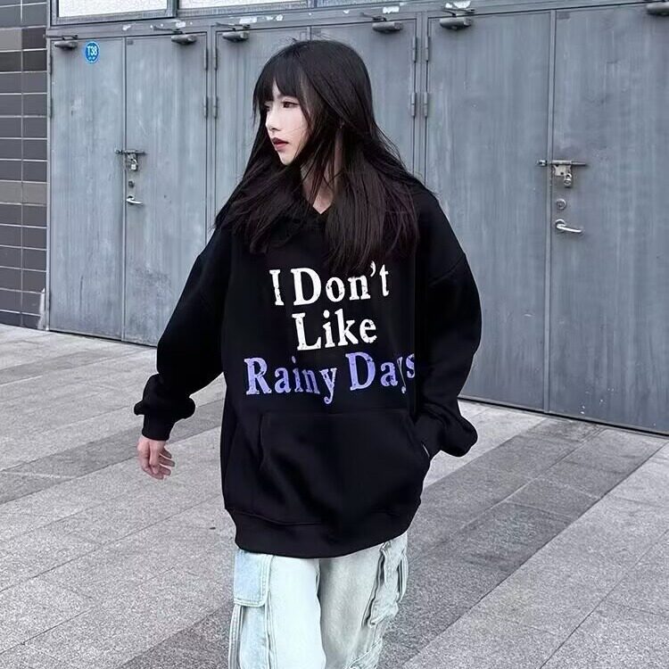 卫衣女外套秋冬款2025新款米杏色连帽上衣宽松套头上衣WY482,女装短外套,星座516A