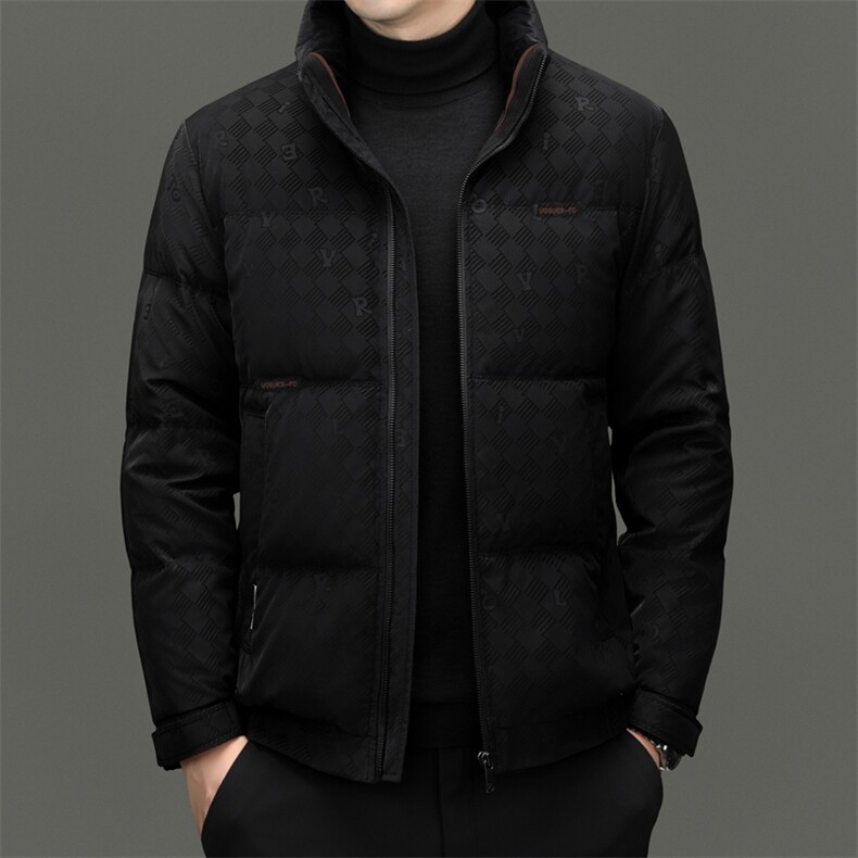 秋冬季新款羽绒服男士白鸭绒加绒潮服休闲立领潮流韩版保暖外套,男装羽绒服,钱塘6003（原4033）