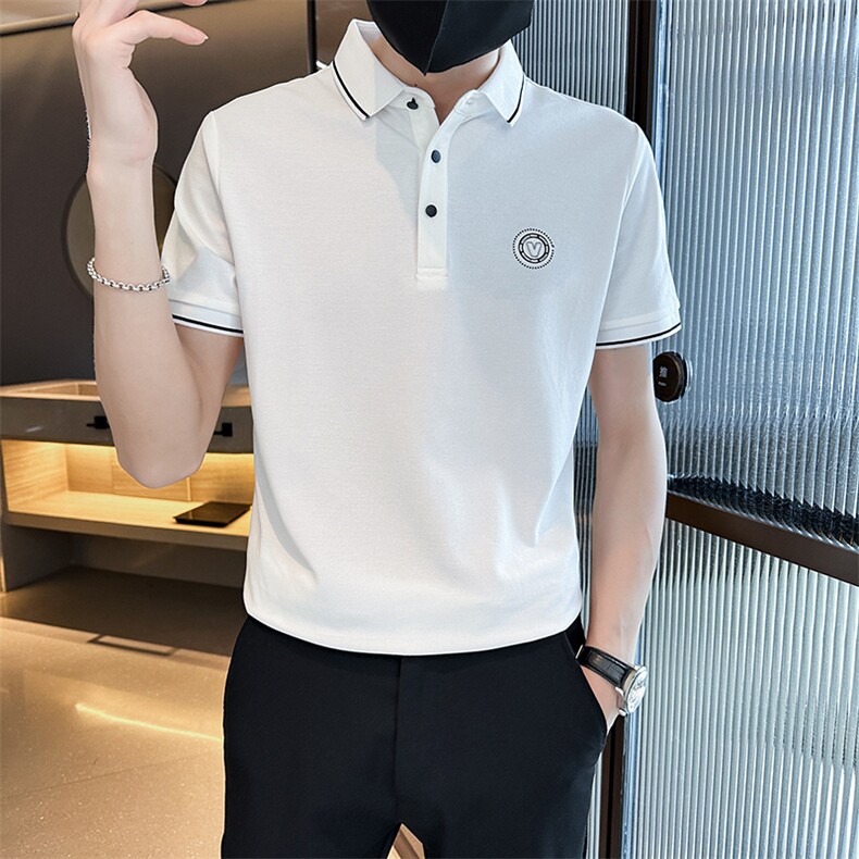 工艺款2026夏季短袖T恤翻领Polo衫高品质潮流上衣T0269-P55图片