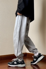 秋季新款男束脚加绒休闲裤男休闲百搭港风卫裤K3206H-P50控78，男装休闲裤，星座717
