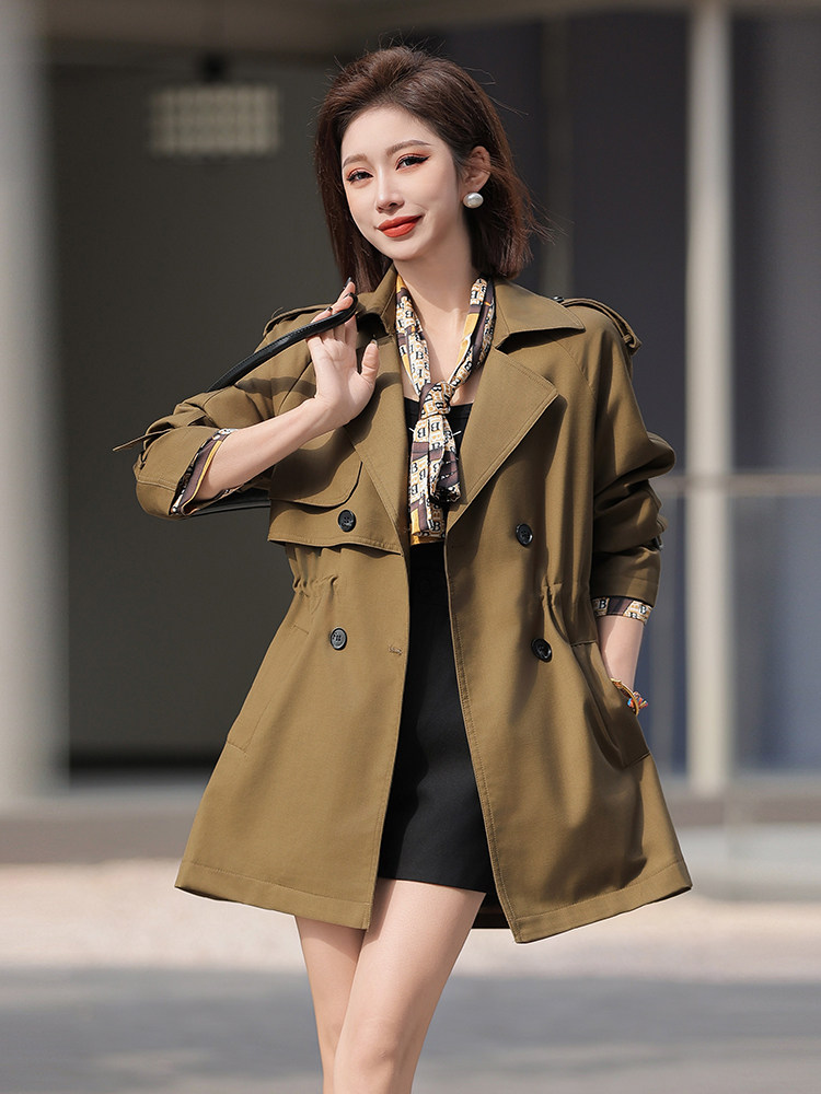 高级感风衣外套女2025春秋新款小个子时尚休闲收腰气质开春短外套,女装风衣,沫晗依美