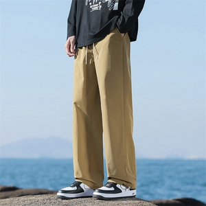 24春季宽松束脚长裤户外运动防水直筒冲锋裤潮-海景-5067-P30军绿图片