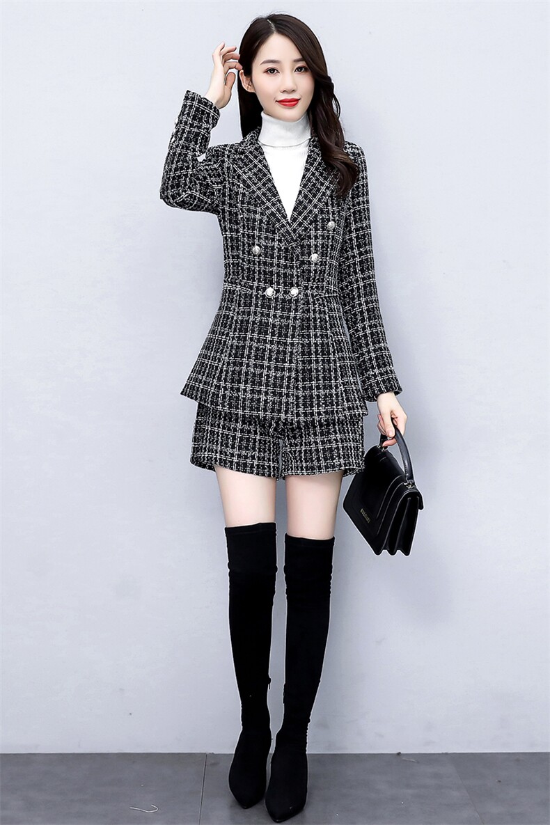 现货套裤女2022年冬季新款时尚减龄通勒百搭街头小香风两件套套装,女装套装/套裙,丽美静依