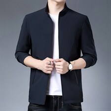 新款外套男春季潮流韩版宽松商务休闲男装夹克立领纯色春装上衣服，男装夹克，电商B212（原钱塘6029）