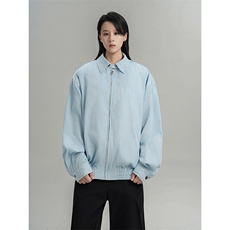 美式cleanfit蓝色竖条纹夹克外套男2026春季25XJ55273特批35，男装夹克，电商A042