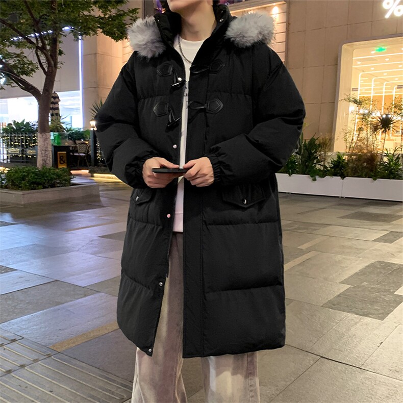 现货中长款棉衣男冬季加厚棉袄宽松连帽毛领棉服外套M107-P120,男装棉衣,星座308B-2