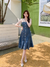 牛仔连衣裙，女装连衣裙，琴菲儿