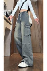 秋季新款工装大口袋牛仔裤男款美式复古休闲长裤子-A1158TP55控88，男装牛仔裤，电商B241