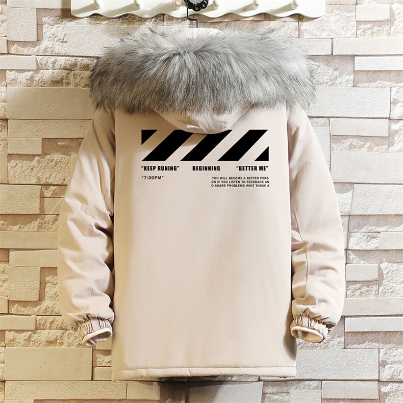 MM48128-P130冬季大毛领衣男士大码加厚袄男服砖墙,男装棉衣,电商A040A