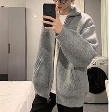 双拉链针织开衫美式复古cleanfit毛衣外套男秋冬毛线衣MY41，男装针织衫/毛衣，星座1116A（原606A-3）