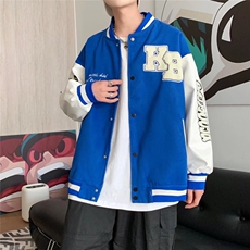 潮流夹克潮男春季棒球服双层植绒刺绣外套W2058P57，男装夹克，星座1116-2