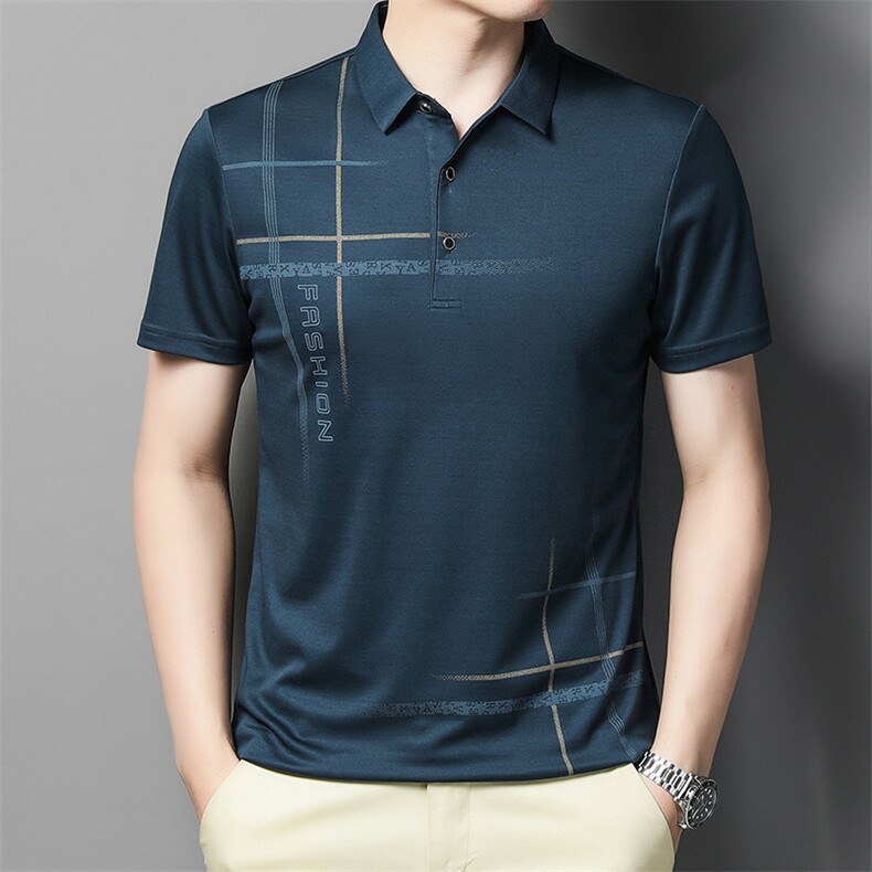POLO衫男上衣半袖男装衣服男士体恤衫T恤潮牌休闲翻领爸爸短袖男,男装T恤,电商B212（原钱塘6029）