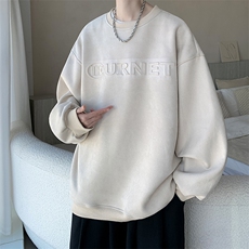 秋季新款圆领鹿皮绒钢印卫衣宽松外套上衣男RW2302-特P38控68，女装短外套，电商B370