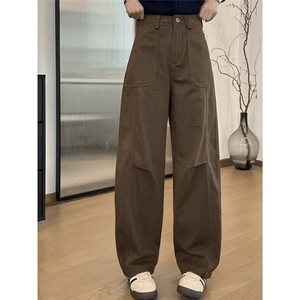 网图 高腰弯刀休闲裤秋季款梨形大码胖宽松显瘦工装310A-423-P38图片